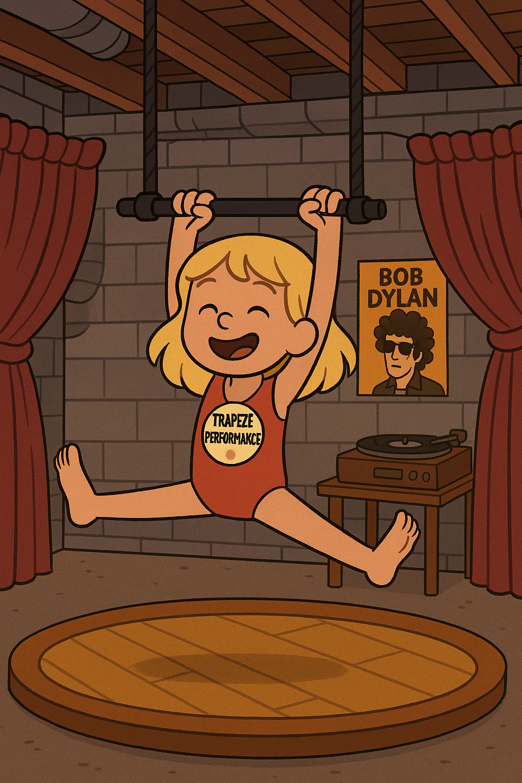 My trapeze performance listening to Bob Dylan